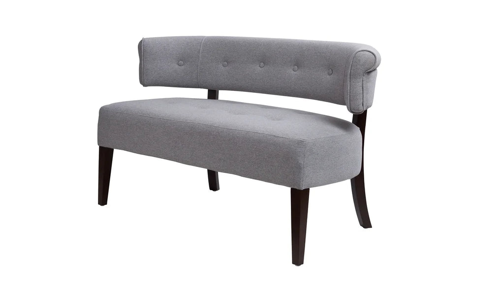Jennifer Taylor Home Jared Roll Arm Tufted Polyester Fabric Bench, Sky Neutral Beige