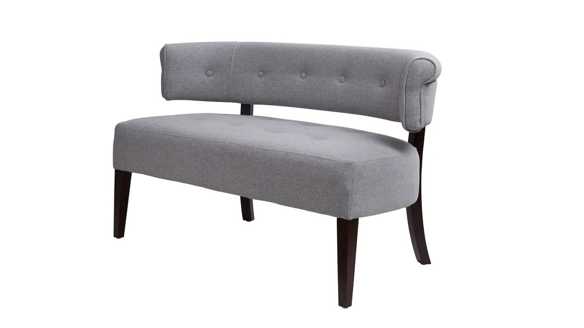 Jennifer Taylor Home Jared Roll Arm Tufted Polyester Fabric Bench, Sky Neutral Beige