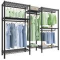 EnHomee Heavy Duty Clothes Rack with 5 Hanging Rods & 8 Shelves,Max Load 905 LBS Adjustable Metal Wardrobe Closet Organizer,Black