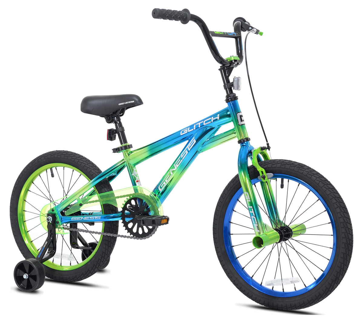 Genesis 18" Glitch Boy's BMX Bike, Blue/Green