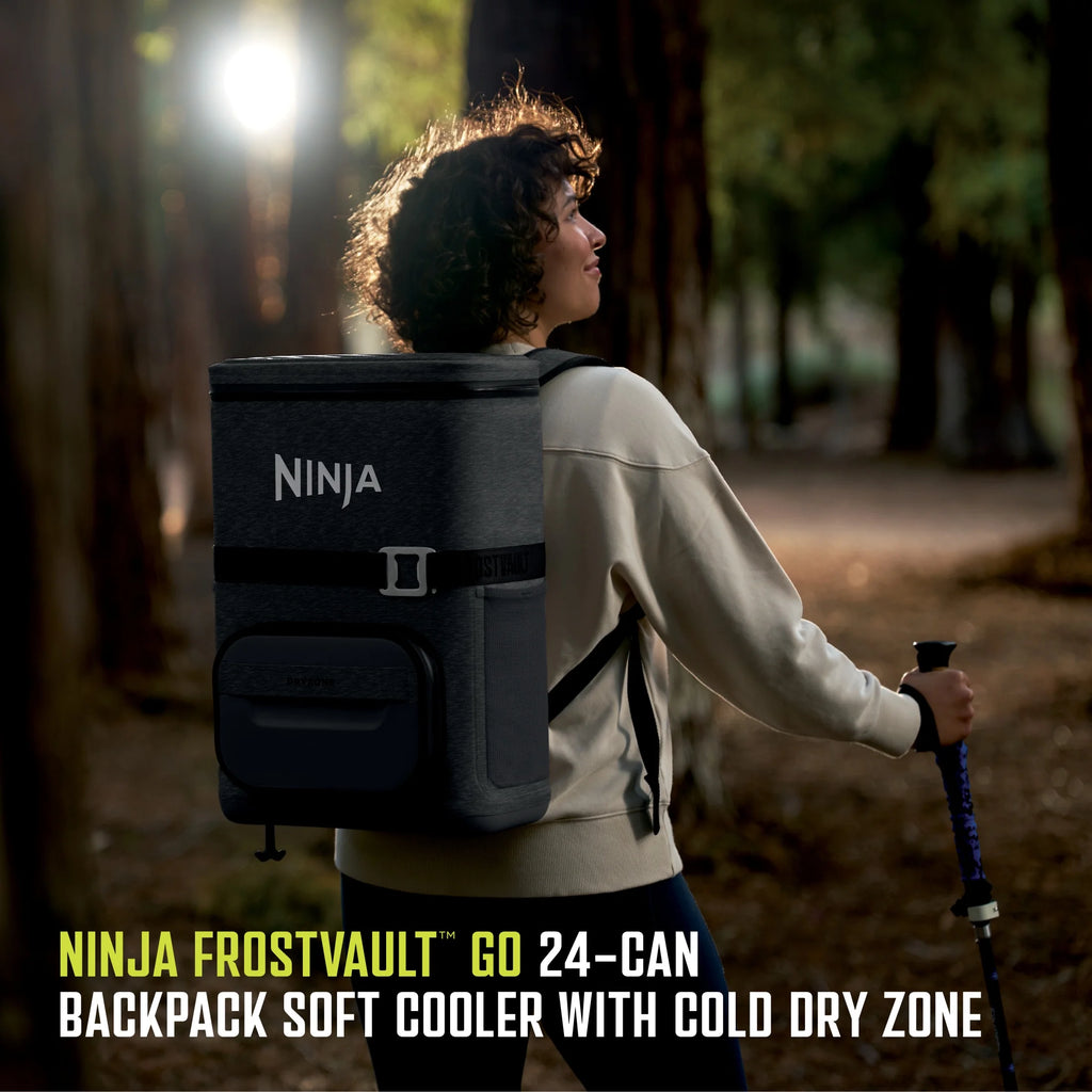 Ninja Outdoor FrostVault Go 24-Can Soft Cooler with Cold Dry Zone, Lakeshore Blue - FF124NV
