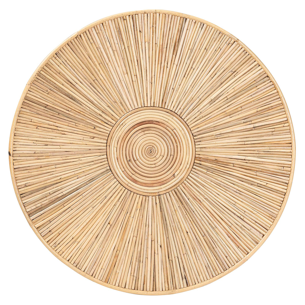 bali & pari Miami Boho Coffee Table, Natural Rattan, Light Honey