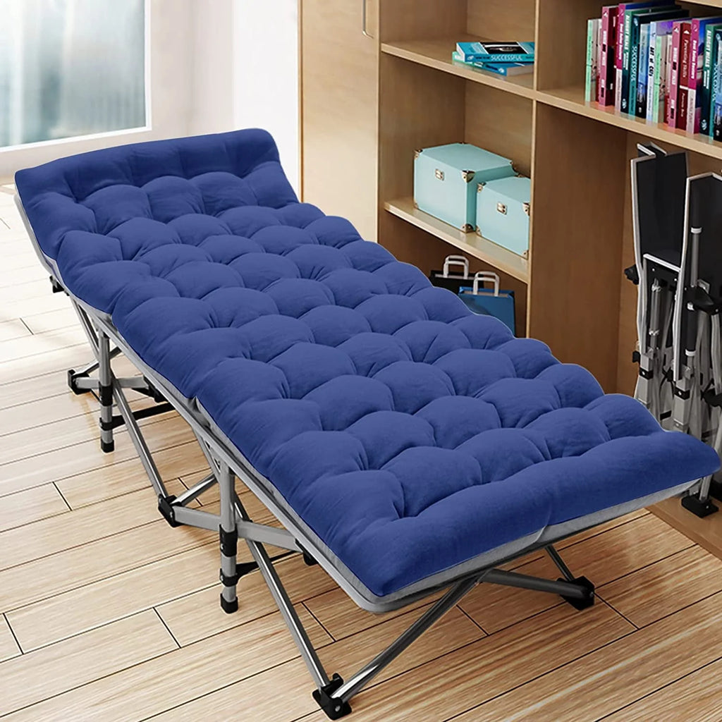 Slsy Folding Camping Cot for Adults, Folding Cot Bed for Sleeping with 2 Sided Mattress & Carry Bag, Tent Cot, Supports 880 lbs