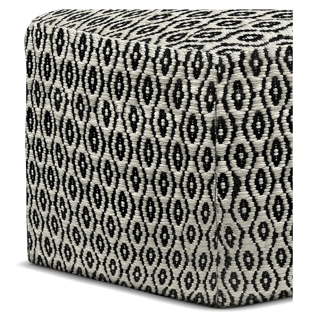 Exlonjet Margo 20 Inch Boho Round Pouf in Multi Color Braided Jute, For the Living Room, Bedroom and