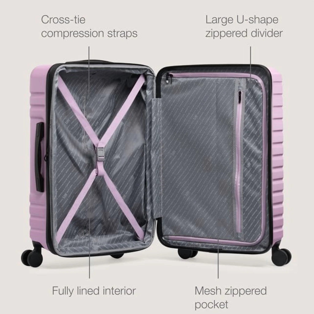 U.S. Traveler Boren Hardside Rugged Spinner Luggage, Lavender, 30" Checked Large