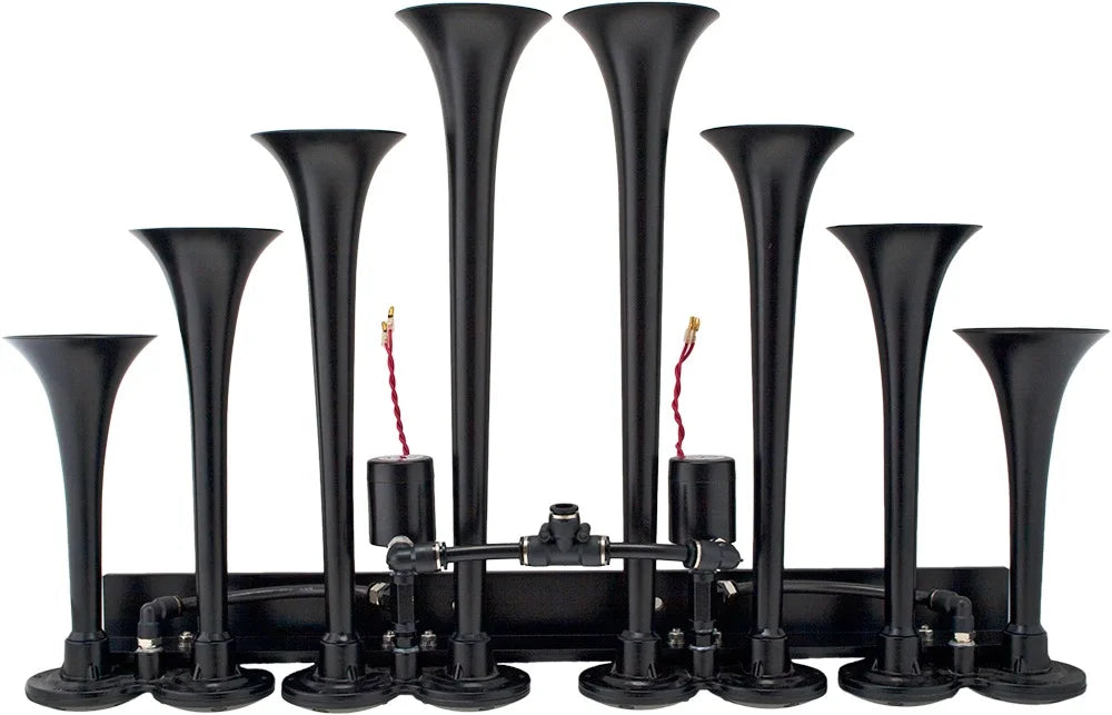 Vixen Horns OCTOPOD Train Horn Kit for Trucks/Car/Semi. Complete Onboard System- 200psi Air Compressor, 3 Gallon Tank, 8 Trumpets. Super Loud dB. Fits Vehicles like Pickup/Jeep/RV 12v VXO8330/8124XC