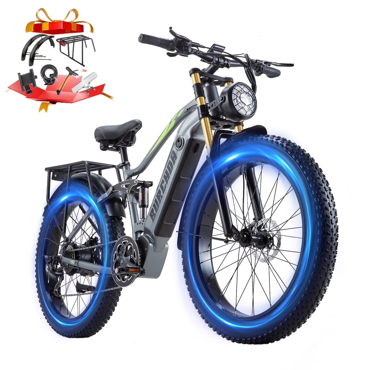 Electric Bike for Adults 26'', 1000W E-Mountain Bike 48V 30/20Ah UL2849 Removable Battery,Fat Tire Ebike up to 30MPH Off Road Beach Snow Electric Bicycles Full Suspension & Dual Hydraulic Disc Brakes