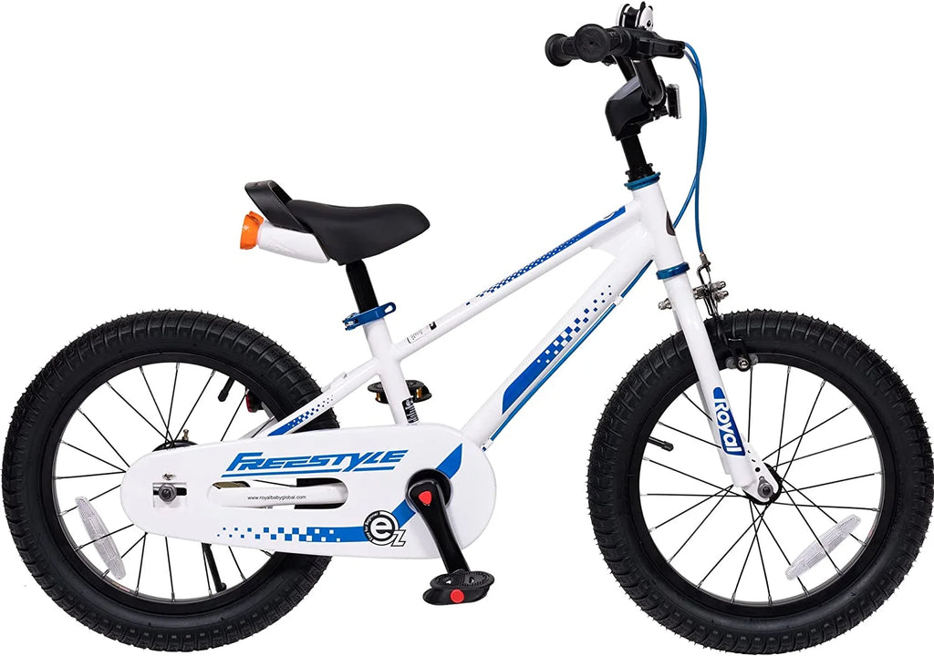 RoyalBaby EZ Kids Bike 16 inch Adjustable Seat Balance & Pedal Bicycle Blue