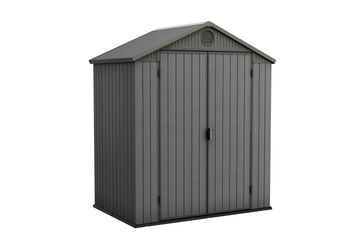 Keter Outdoor Storage Shed, Durable Resin, Compact & Portable, Store-It-Out Darwin, Grey