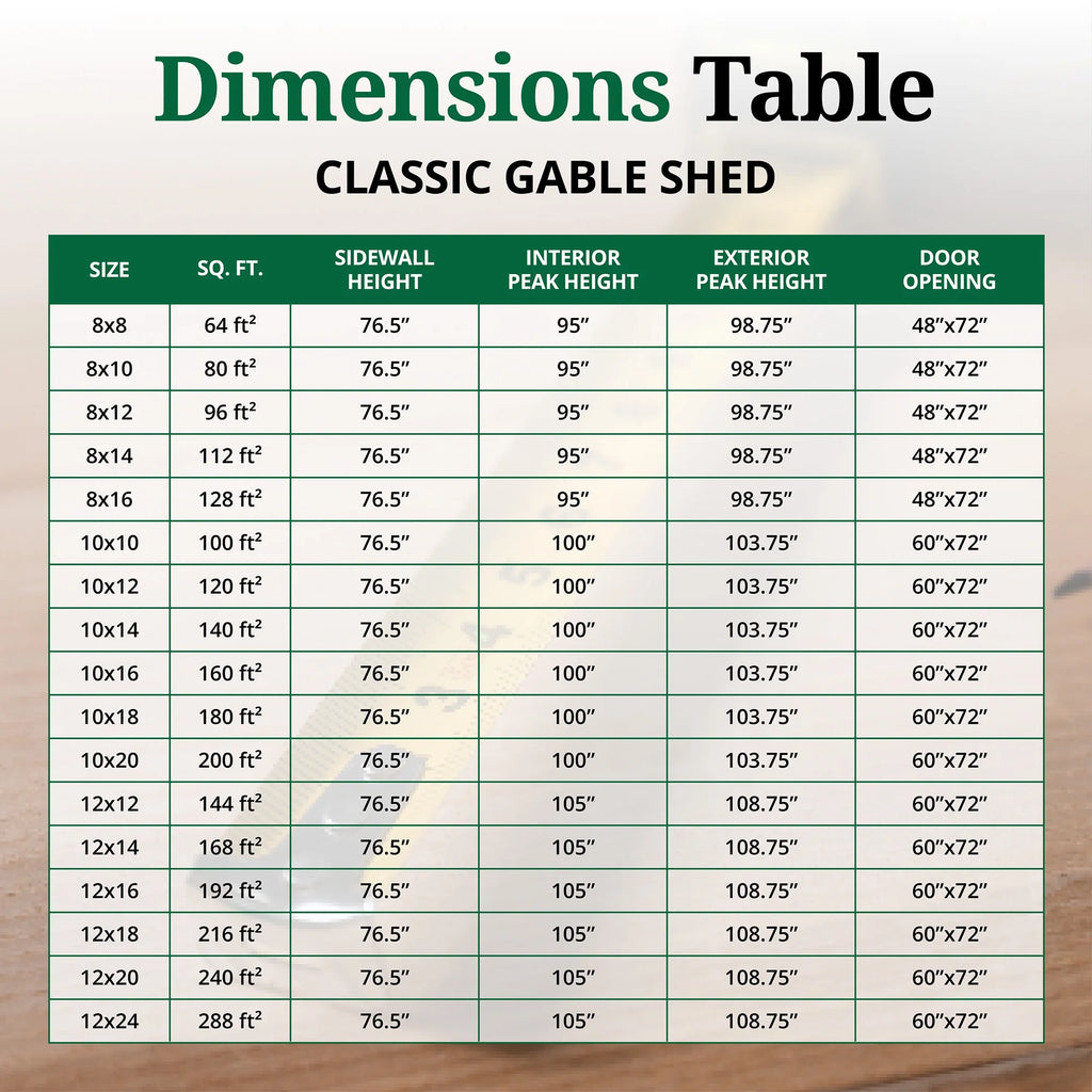 Little Cottage Co. 8x8 Classic Gable Shed, Outdoor Wood Storage Shed Do-It-Yourself Precut Kit