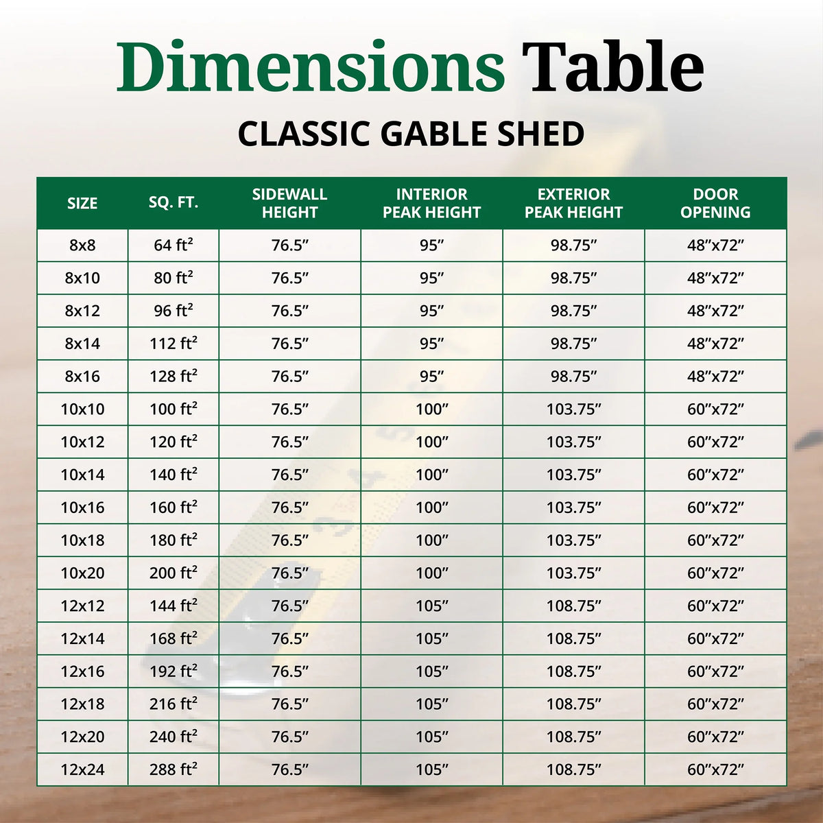 Little Cottage Co. 8x8 Classic Gable Shed, Outdoor Wood Storage Shed Do-It-Yourself Precut Kit