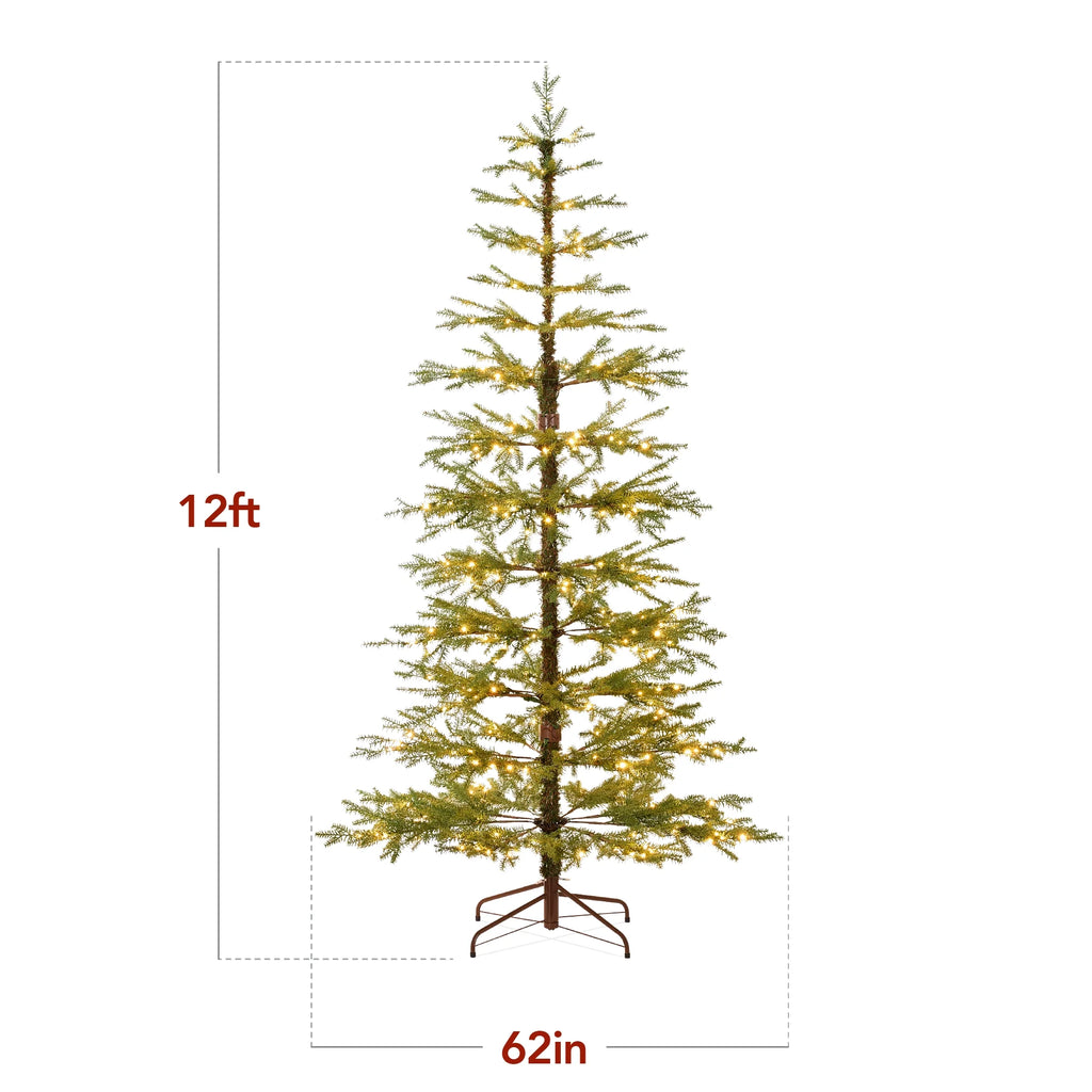 Best Choice Products 4.5ft Pre-Lit Sparse Christmas Tree w/ 100 2-in-1 LED Lights, Cordless Connection, Metal Stand