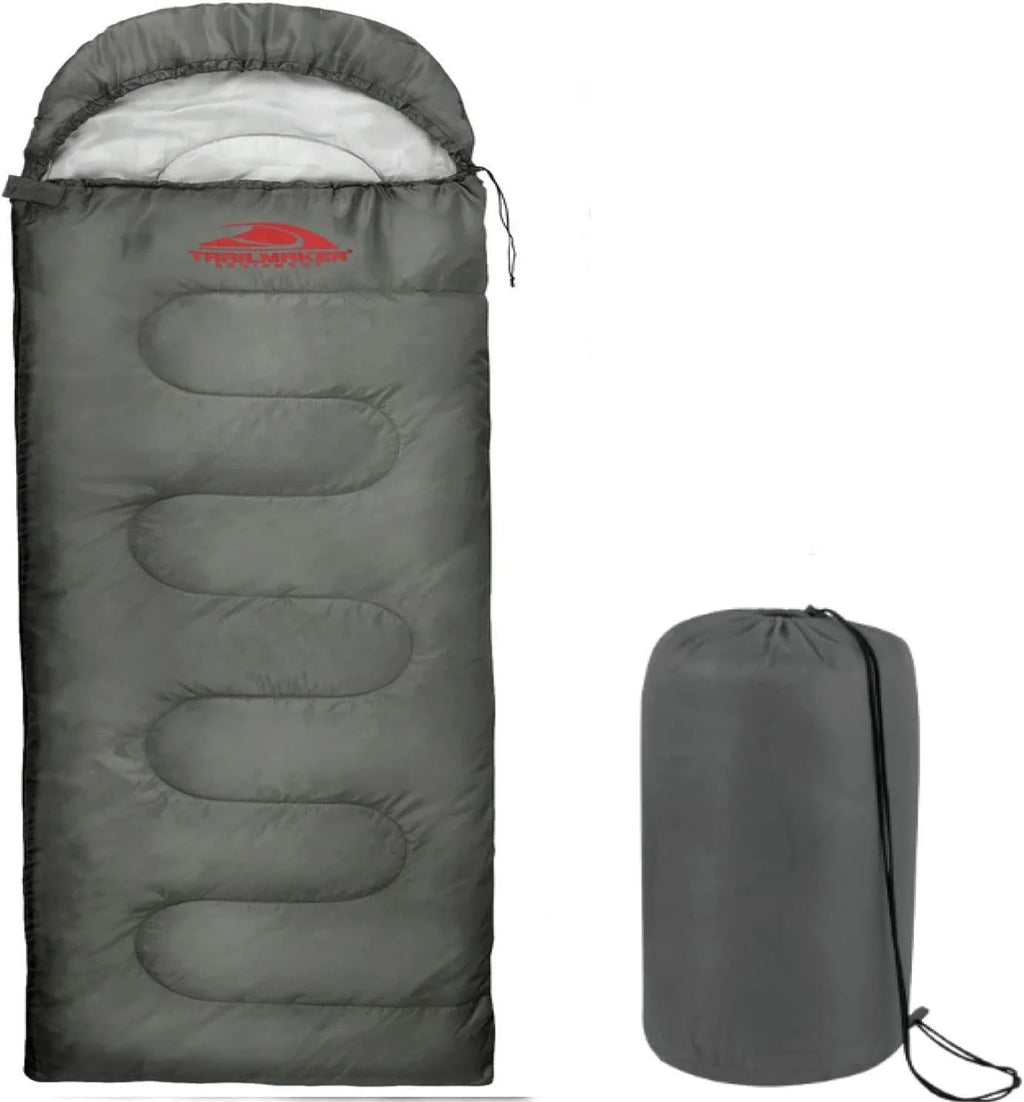10 Pack Bulk Wholesale of Cold Weather Hooded Sleeping Bags for Adults, Kids, Homeless, Camping, Indoors, Outdoors - 10 Count Hooded Sleeping Bags in Black 71"L x 30"W