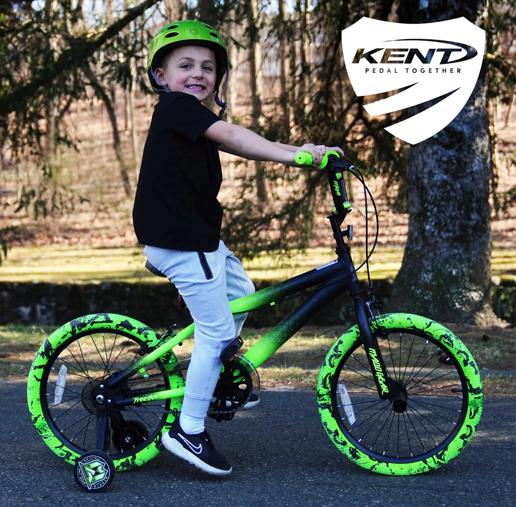 Bicycles 18" Madd Gear MG18 BMX Boy's Bike, Black and Green