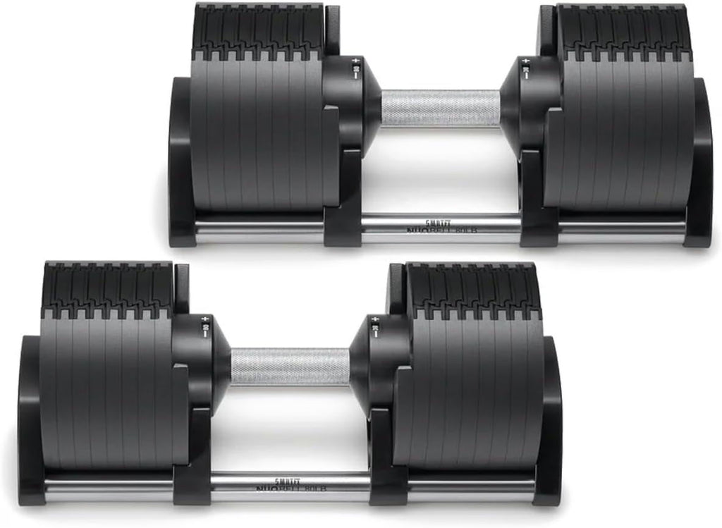SMRTFT NUOBELL - All-in-One, Durable, Adjustable Dumbbells, Black, 5-80 lb