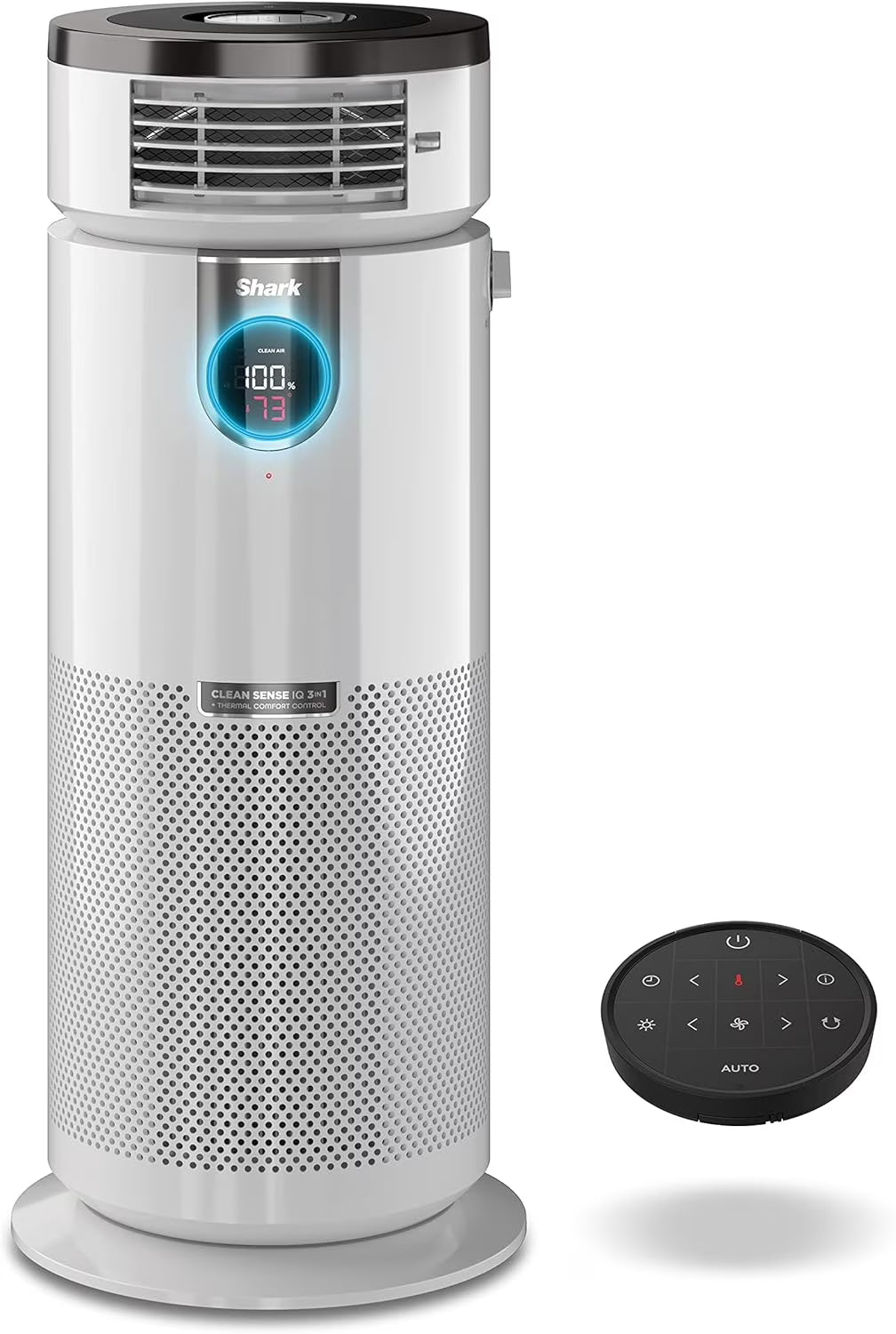 Open Box Shark HC502 3-in-1 Clean Sense Air Purifier MAX, Heater & Fan, HEPA Filter, 1000 Sq Ft, Oscillating, Large Rooms, Kitchens, Captures 99.98% of Particles White