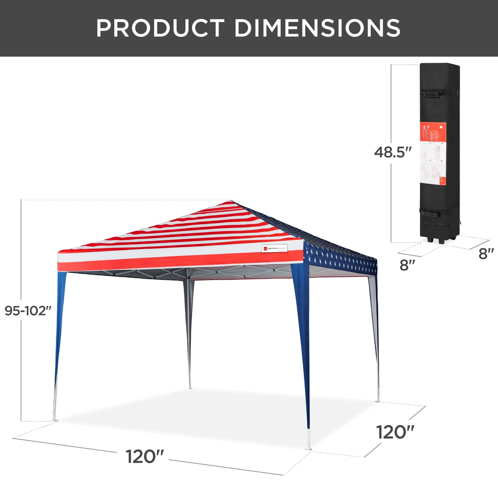 Best Choice Products 10x10ft Pop Up Canopy Outdoor Portable Adjustable Instant Gazebo Tent w/ Carrying Bag - White