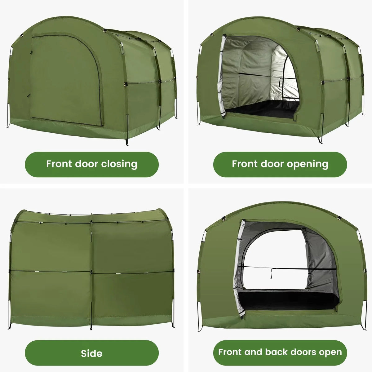 NAIZEA Large Bike Storage Tent, 47" Depth Storage for 6 Bikes Waterproof Outdoor Bicycle Cover, Lawn Mower Garden Tools Shed, Backyard Storage Room Tent Shelter W/Fixing Peg & Rop