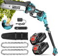 Seesii 2-in-1 Cordless Pole Saw, 8 Inch Brushless Pole Chainsaws Mini Handheld Chainsaw with 2Pcs 21V Batteries, 2x Chains, Auto Oiler, 16FT MAX Extension Pole Saws for Tree Trimming