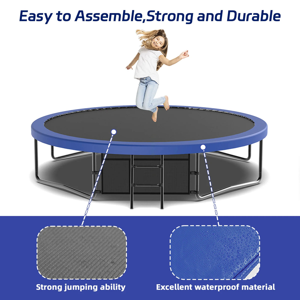 Netrum 10ft Kids Trampoline with Basketball Hoop, Outdoor Trampolines with Enclosure Net,Ladder, 880Lbs Trampoline for 4 Kids Green