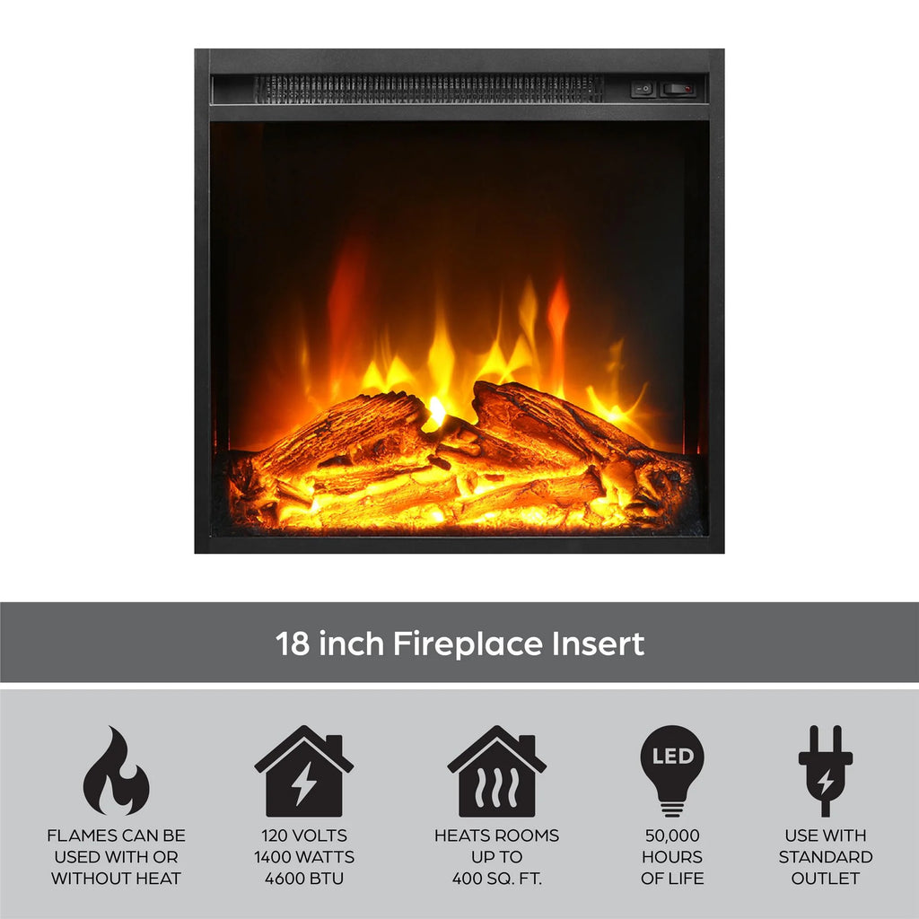 Mainstays Fireplace TV Stand, for TVs up to 55", Black Oak