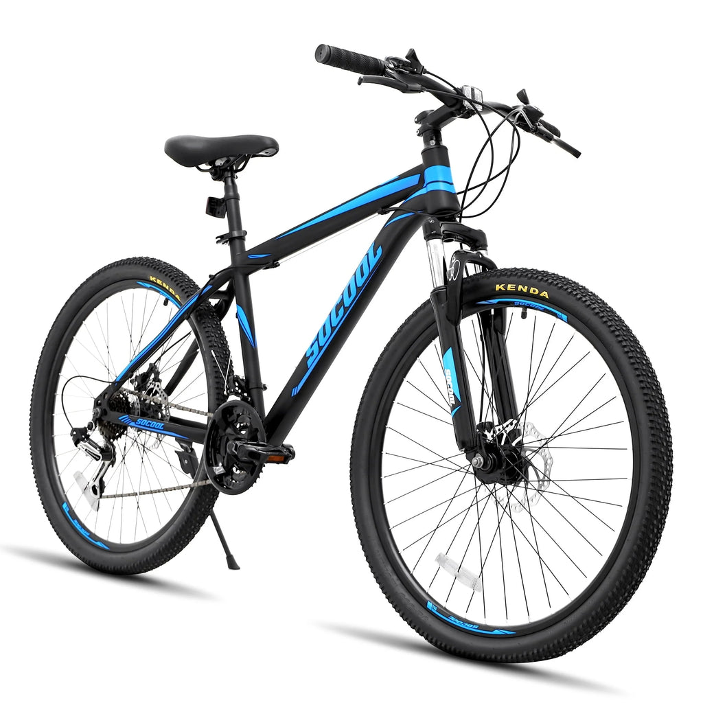 26 Inch Adult Mountain Bike, 21 Speeds Disc Brakes, 17" Frame and Dual Disc Brake MTB Bicycle for Men Women Adult, Black