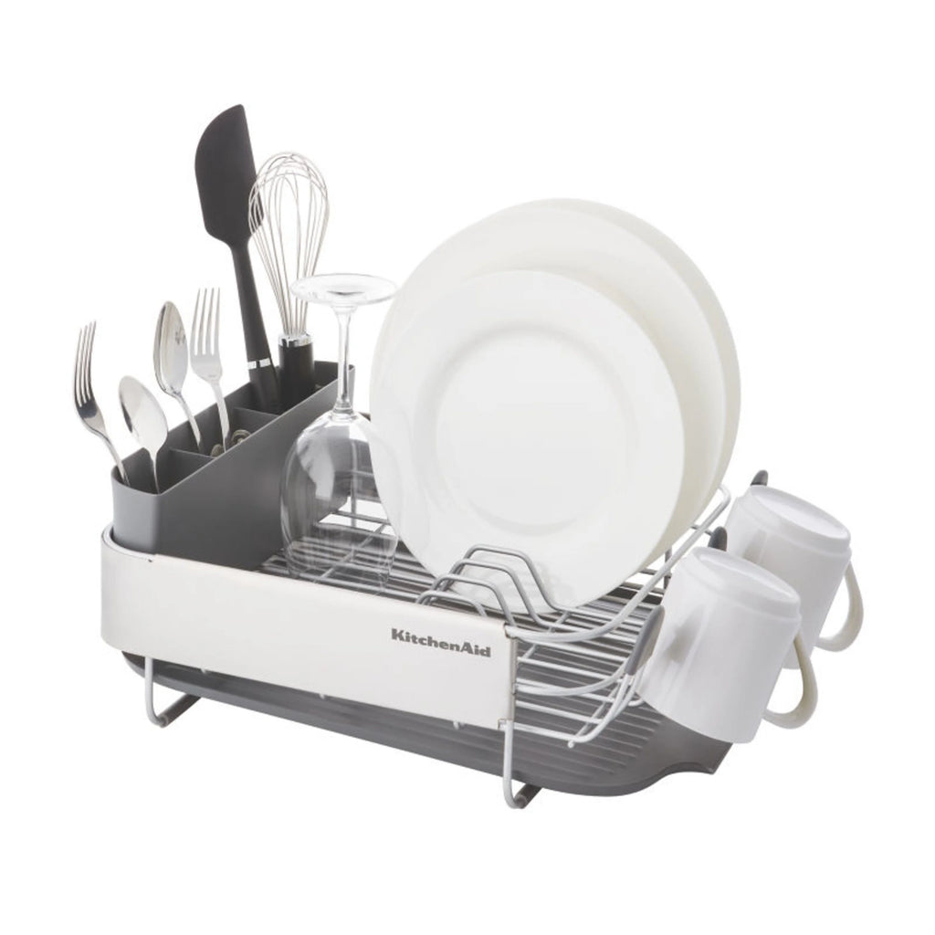Kitchenaid Stainless Steel Wrap Compact Dish Rack in Satin Gray