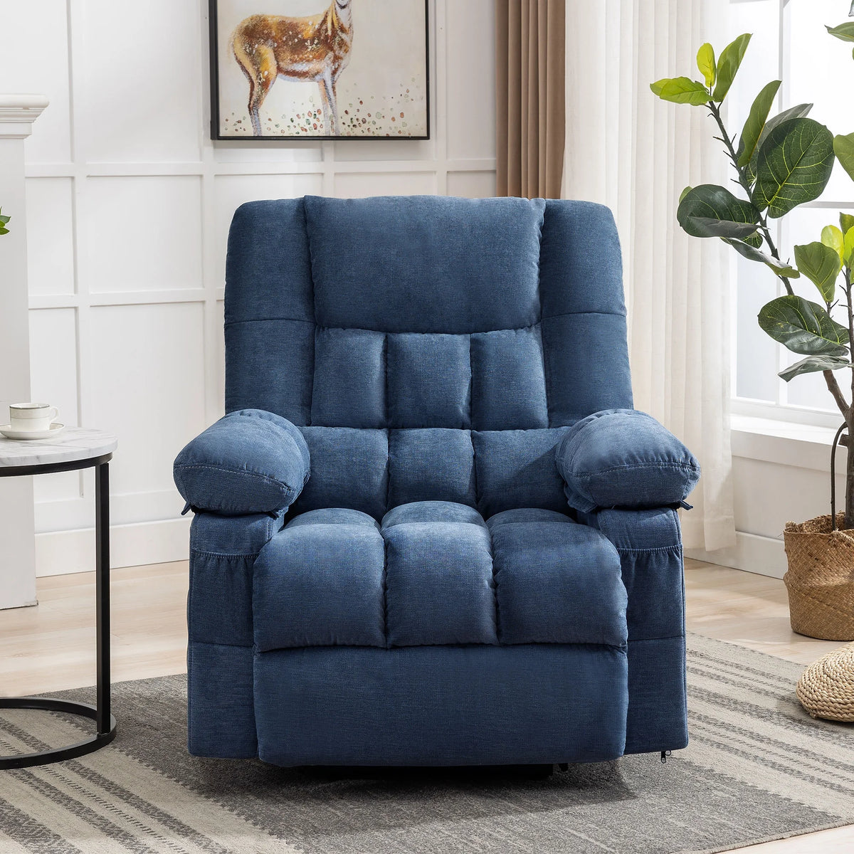 JONPONY Power Lift Recliner Chair Recliners for Elderly with Heat and Massage Recliner Chair for Living Room with Infinite Position and Side Pocket,USB Charge Port,Brown