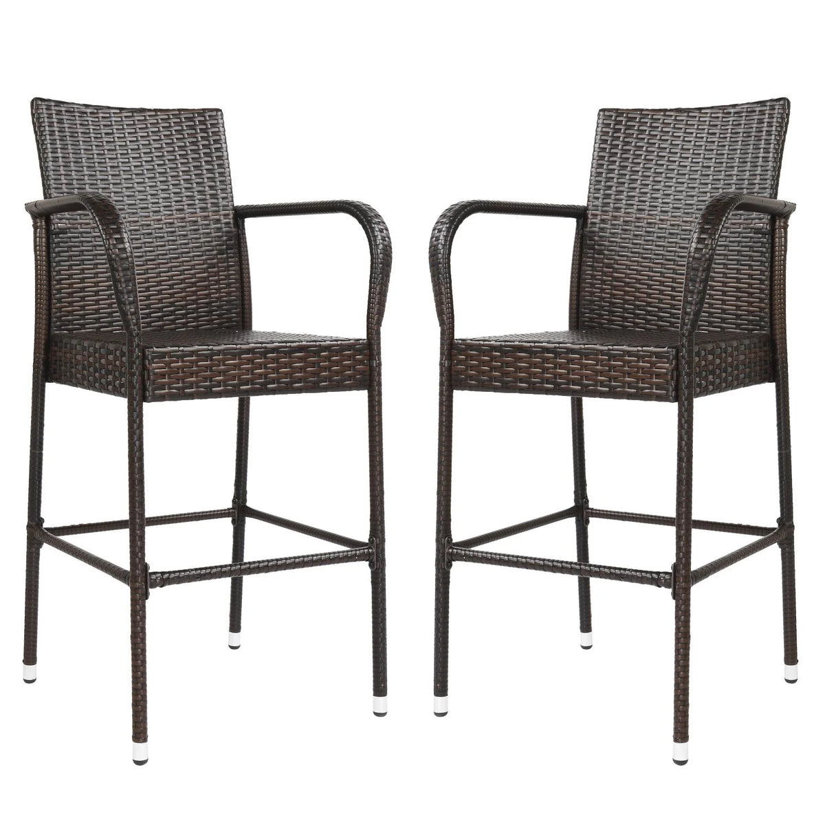 UBesGoo Set of 2 Wicker Chairs, Rattan Furniture Dining Chairs for Kitchen, Living Room, Wicker Conversation Bistro Chairs for Outdoor and Indoor, Brown