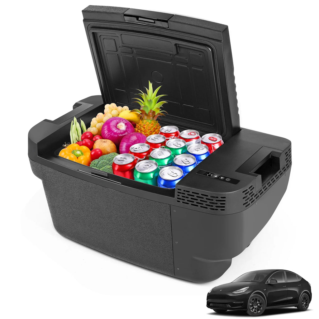 Car Refrigerator for Tesla Model Y 2019-2024 , 37QT(35L) -4 ~68 Car Fridge 12V Refrigerator , APP Control, Trunk Portable Freezer for Camping Tailgating Road Trip
