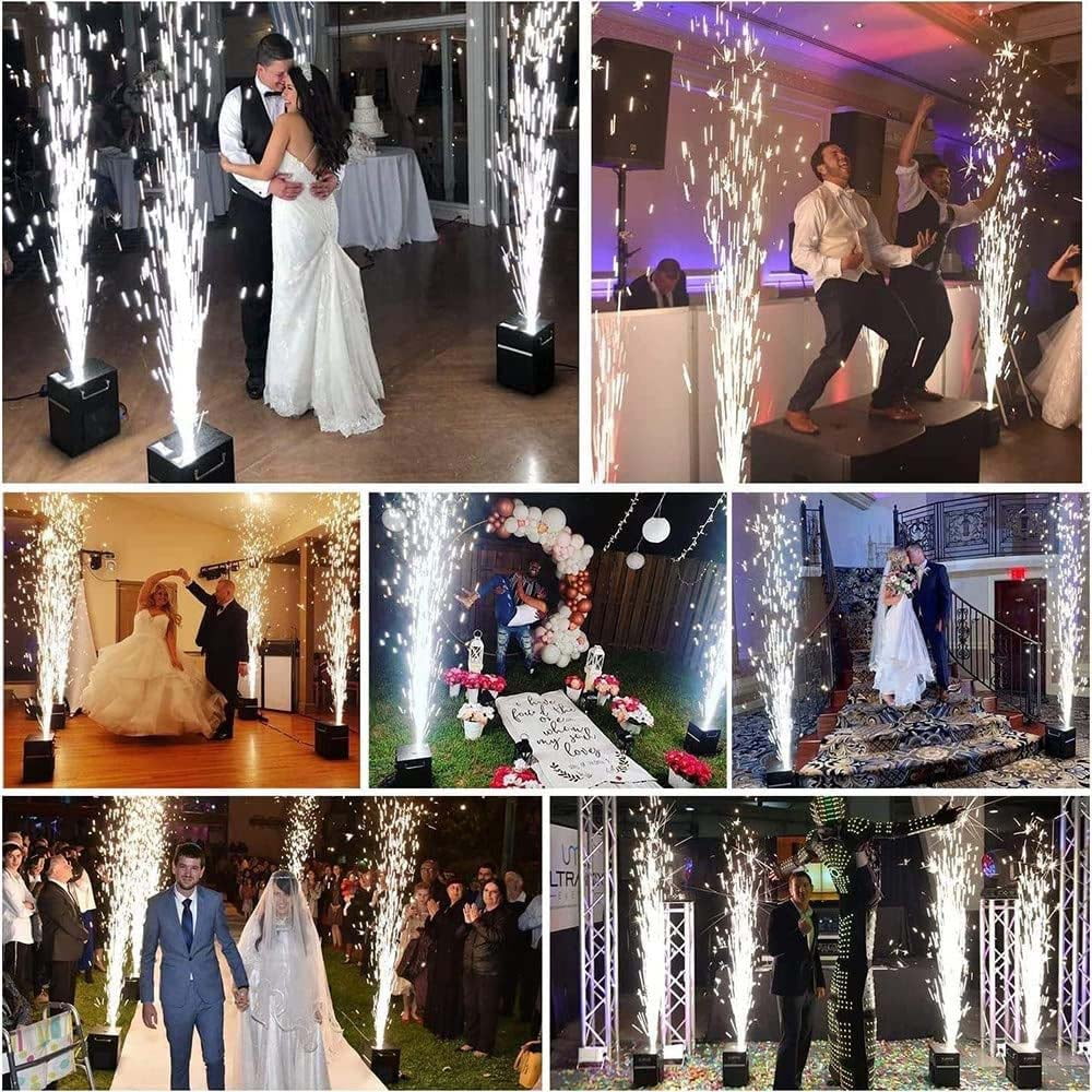 4 Pack 700W Cold Spark Machine DMX Stage Effect Machine for Stage DJ Disco Wedding # Black