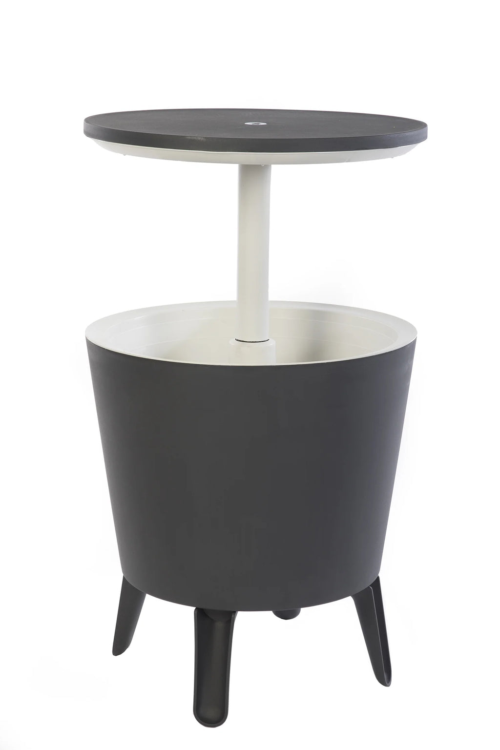 Keter Pacific 7.5 Gallon Cool Bar 2 in 1 Weather Resistant Side Table and Bar Durable Resin Outdoor Patio Beverage Cooler Table, Rattan Look Brown