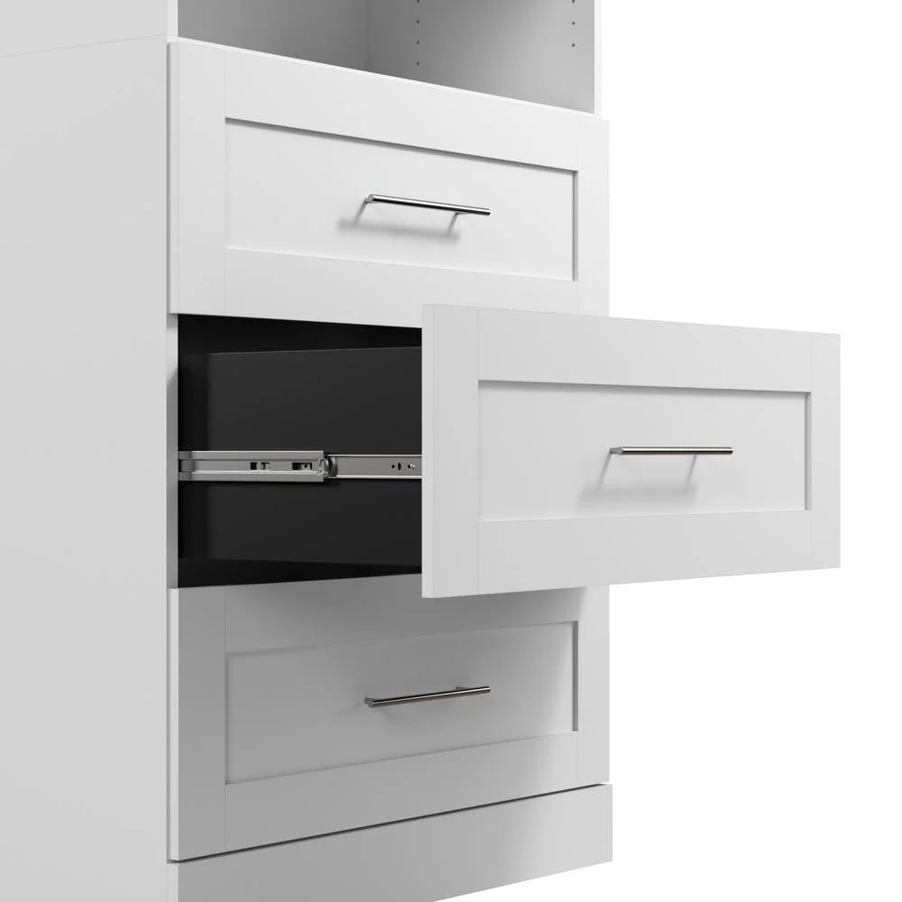 Bestar Pur 161W Walk-In Closet Organizer System in Bark Gray - Engineered Wood
