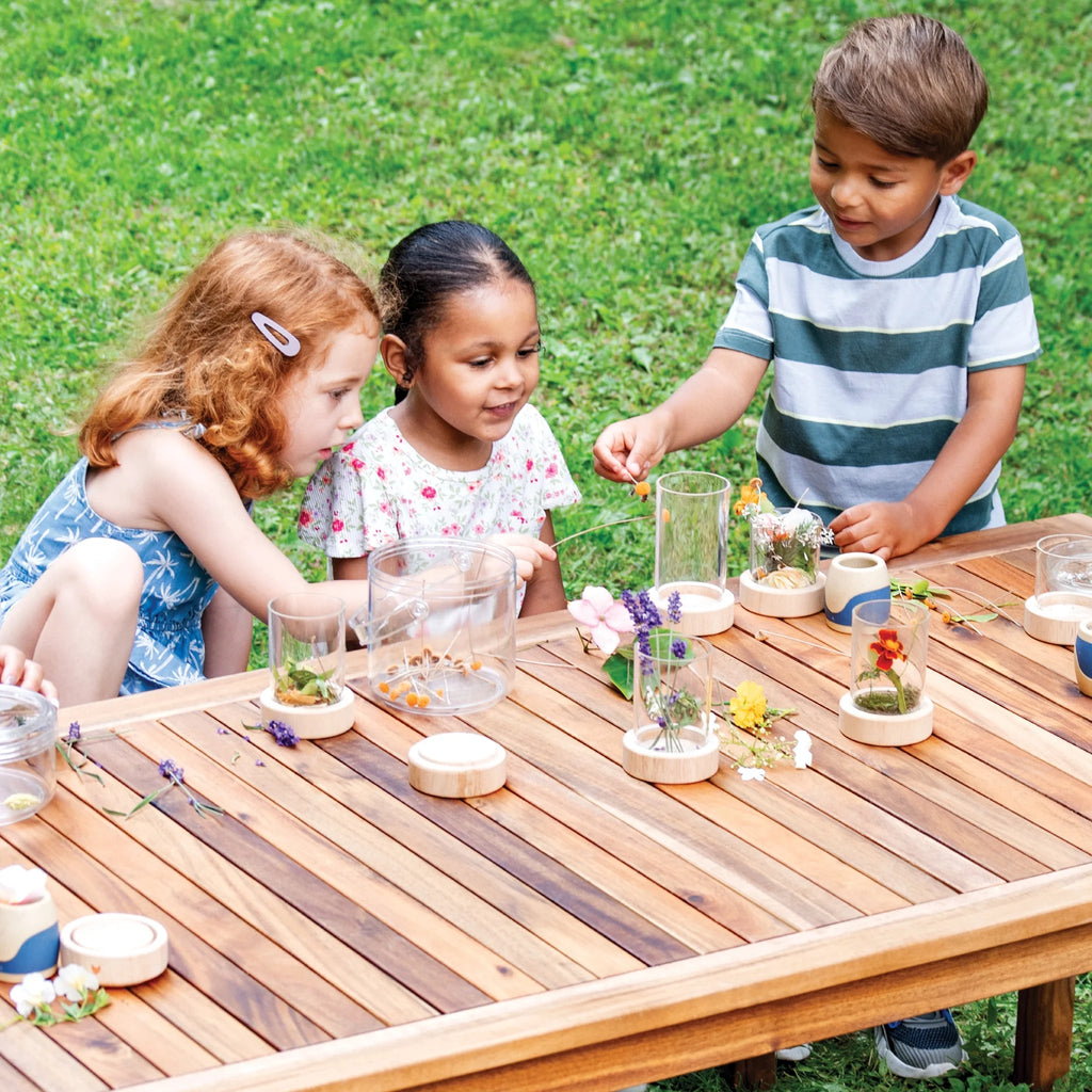 Guidecraft Acadia Kids Outdoor Long Table- Acacia Wood Activity Table for Kids, Seats 8 Children | Kids Picnic Table for Backyard & Outdoor Classrooms