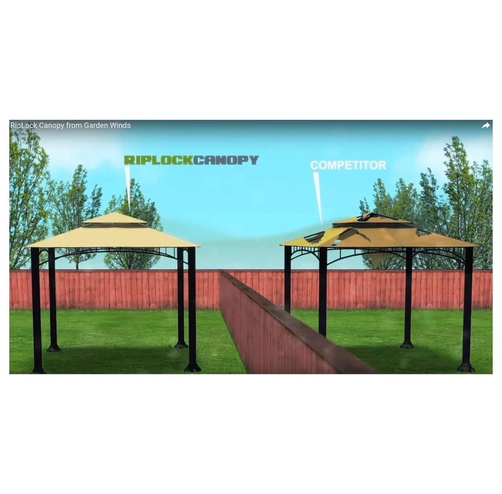 Madaga Gazebo Replacement Canopy - RipLock 350 Nutmeg - 10x10 - Outdoor Patio Cover