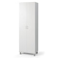 Gymax 2-Door Tall Storage Cabinet Kitchen Pantry Cupboard Organizer Furniture White