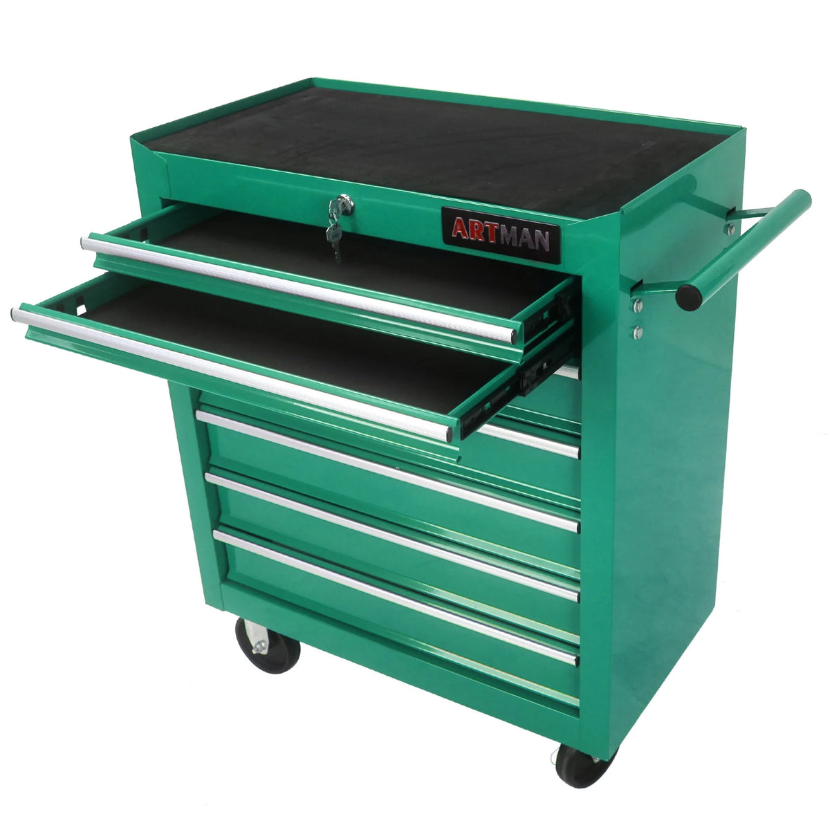 7-Drawer Rolling Tool Chest, Metal Tool Storage Organizer Cart with Locking System and Wheels, Multifunctional Mechanic Tool Cart for Garage, Warehouse, Workshop, Repair Shop, Red