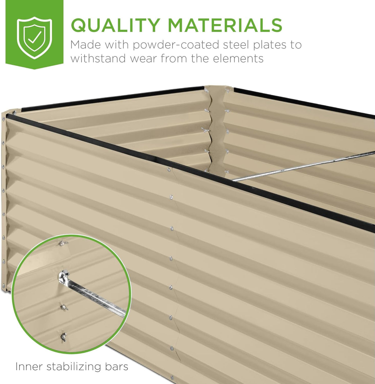 Gloaa 6x3x2ft Outdoor Metal Raised Garden Bed, Deep Root Box Planter for Vegetables, Flowers, Herbs, and Succulents w/ 269 Gallon Capacity Sage Green