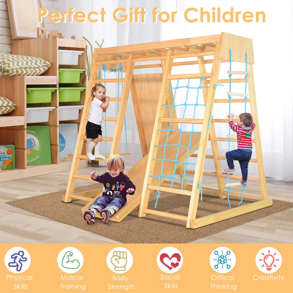 LALAHO 7-in-1 Indoor Playground Kids Playground Climbing Toys for Toddlers, Indoor Jungle Gym for Toddlers