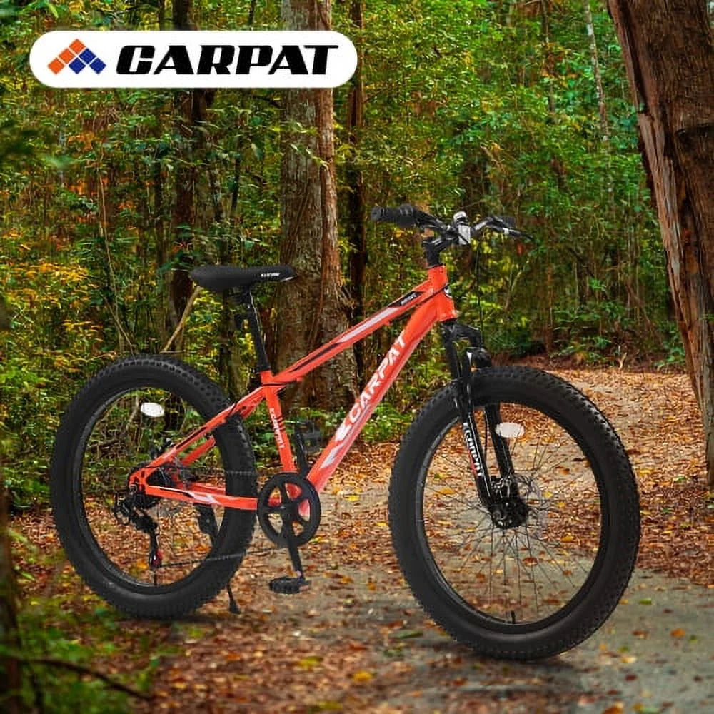 Ambifirner 26 inch City Bike Fat Tire Mountain Bike - Full Shimano 21 Speed - Dual Disc Brake - High-Carbon Steel Frame - Front Suspension for Gift