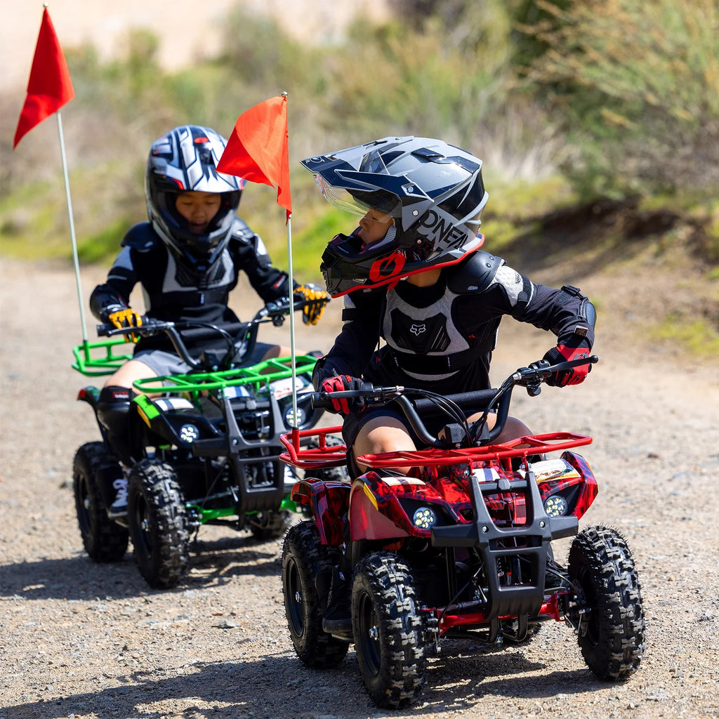 Aoemoe 500W 36V Battery-Powered Ride-On Off-Road 4-Wheeler 15 Mile Range, Flame