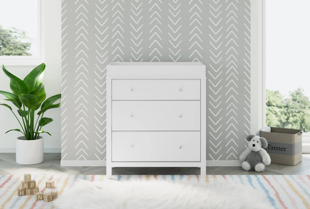 Storkcraft Horizon 3 Drawer Infant Changing Table Dresser, White