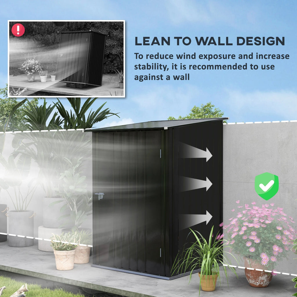 Outsunny 4.6' x 9' Metal Outdoor Storage Shed, Garden Utility Tool House with Double Lockable Doors for Backyard, Patio, Lawn, Garage, White