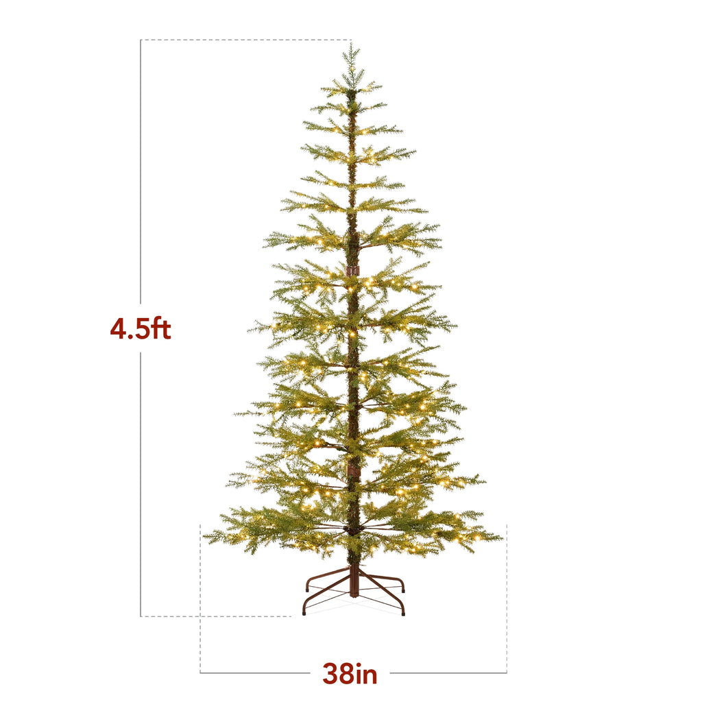Best Choice Products 4.5ft Pre-Lit Sparse Christmas Tree w/ 100 2-in-1 LED Lights, Cordless Connection, Metal Stand