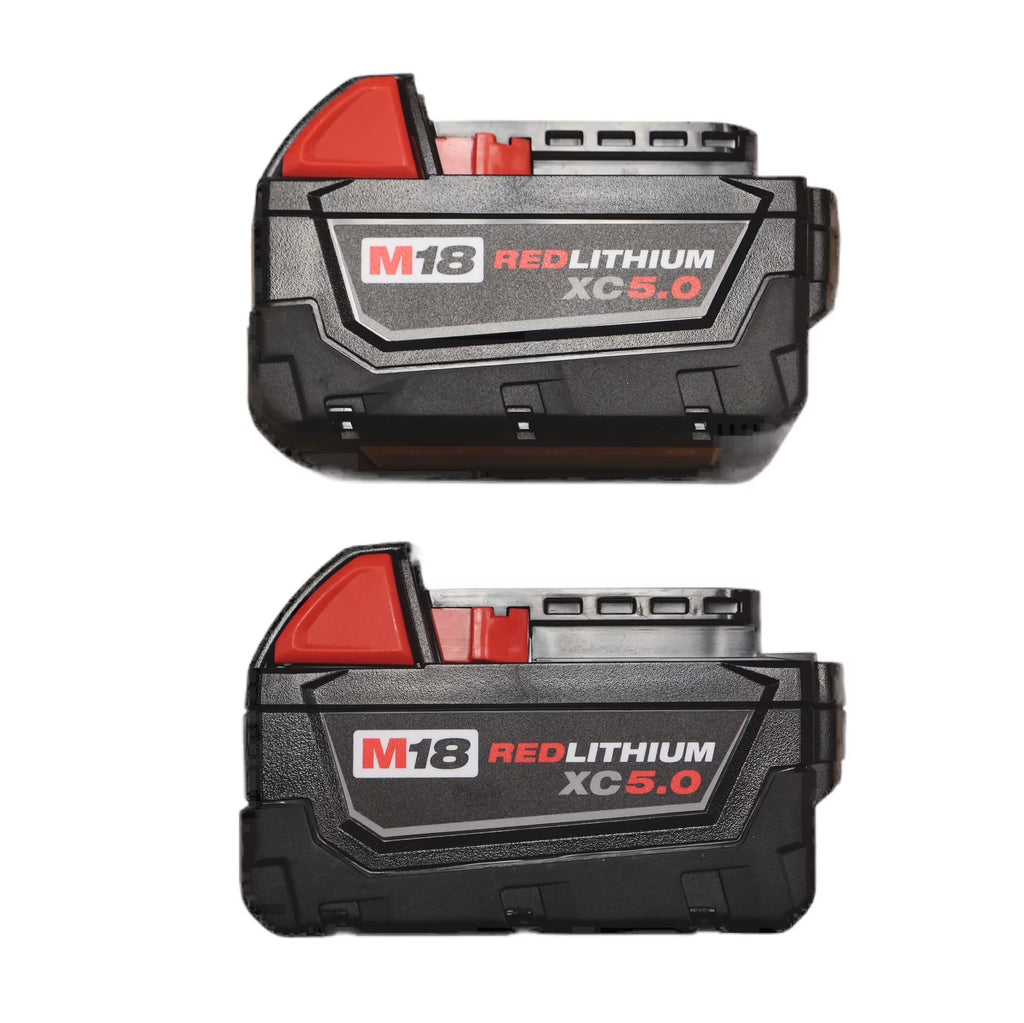 Milwaukee 48-11-1852 M18 REDLITHIUM XC 5.0Ah Extended Capacity 18V Battery Pack 2-Pack for Cordless Power Tools