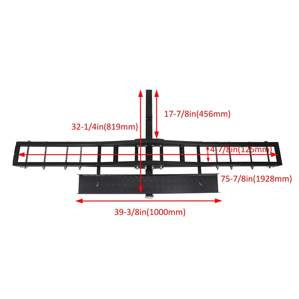 Kojem 500 Lbs Heavy Duty Motorcycle Dirt Bike Scooter Carrier Hitch Rack Hauler Trailer with Loading Ramp