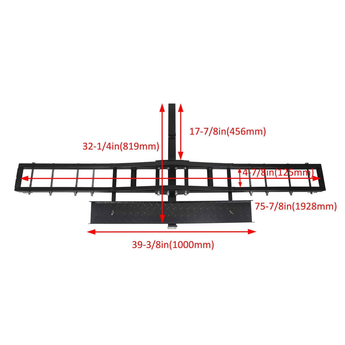 Kojem 500 Lbs Heavy Duty Motorcycle Dirt Bike Scooter Carrier Hitch Rack Hauler Trailer with Loading Ramp