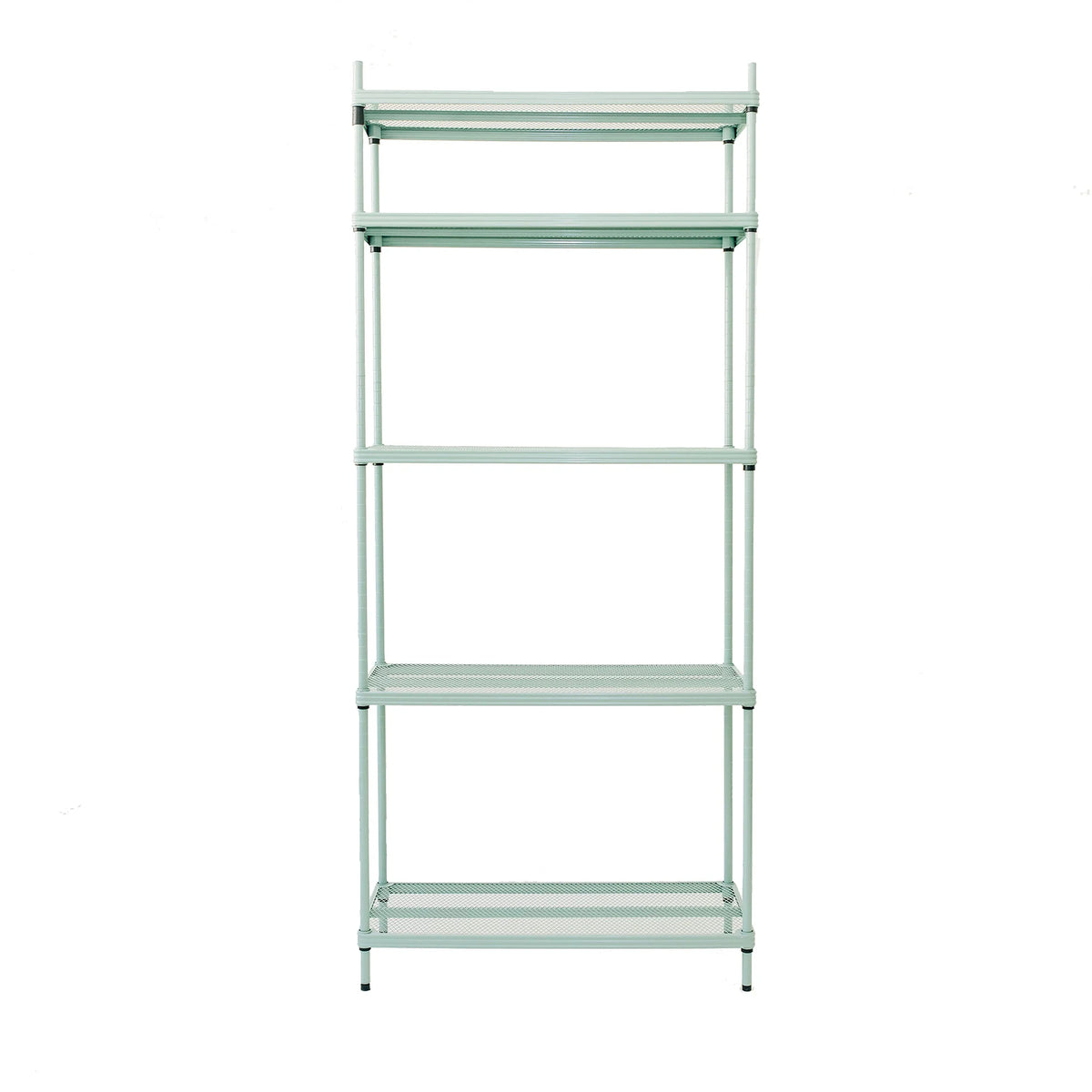 Design Ideas MeshWorks 5 Tier Steel Storage Shelving Unit Bookshelf, Green