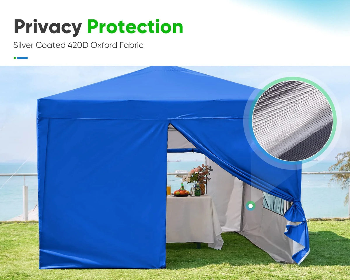Quictent 8'x8' Pop up Canopy Tent with Sidewalls Instant Outdoor Gazebo Canopy Tent Shelter Enclosed Waterproof, with Wheeled Bag (Pink)
