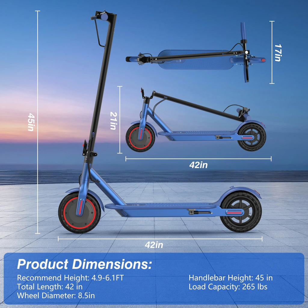 AOVOPRO WHITE ES80 350W 8.5' Foldable Electric Scooter for Adults and Child, 21 Miles Range